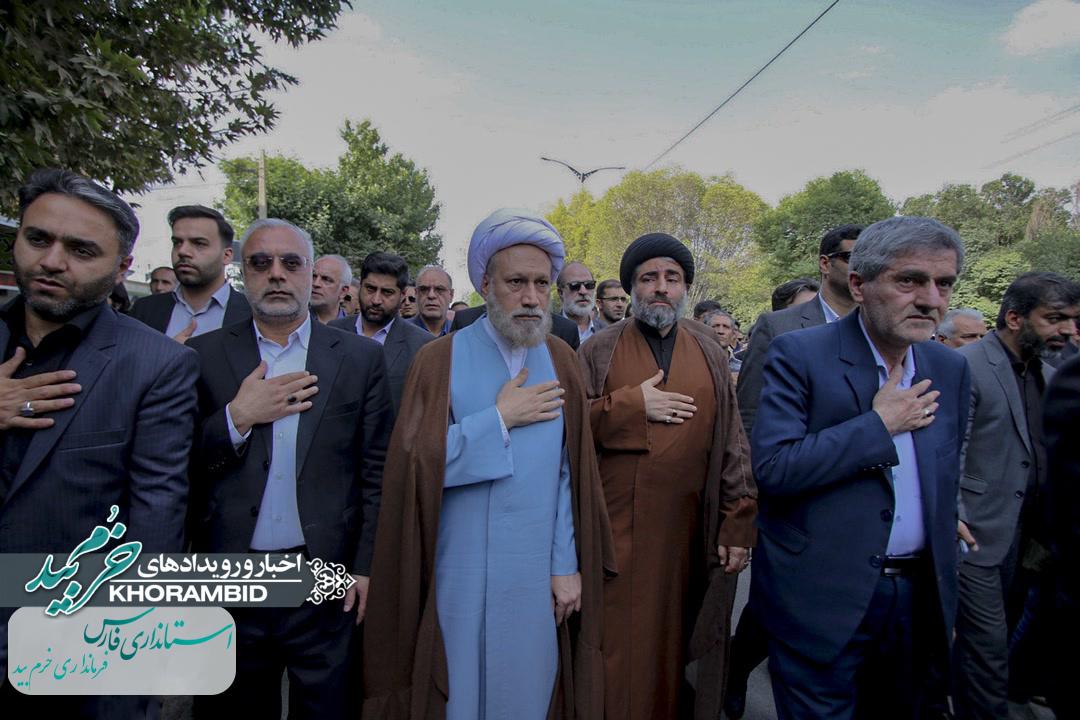 پیکر ام البنین شهدای فارس در کنار فرزندان شهیدش ، آرام گرفت