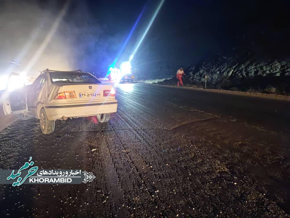 تصادف سمند با تریلر در جاده صفاشهر به آباده با یک مصدوم
