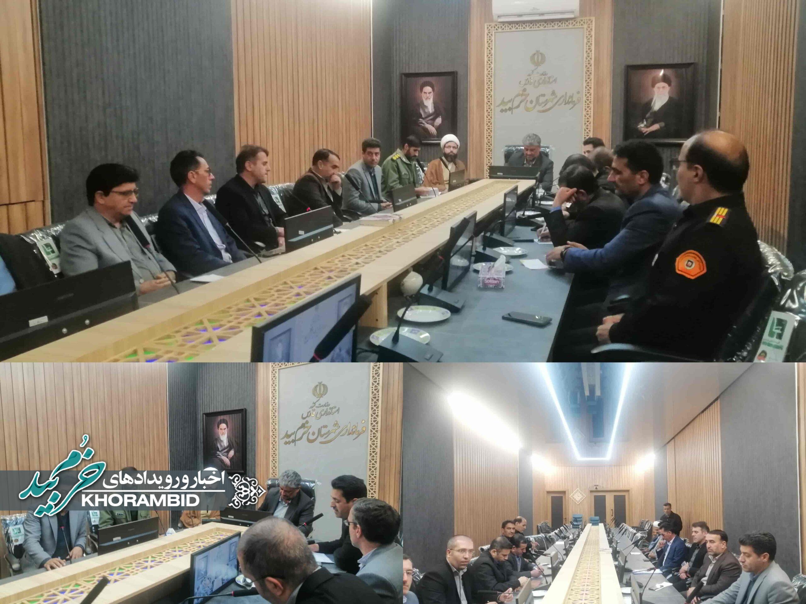 جلسه هماهنگی راهپیمایی 22 بهمن شهرستان خرم‌بید با حضور مسئولین برگزار شد