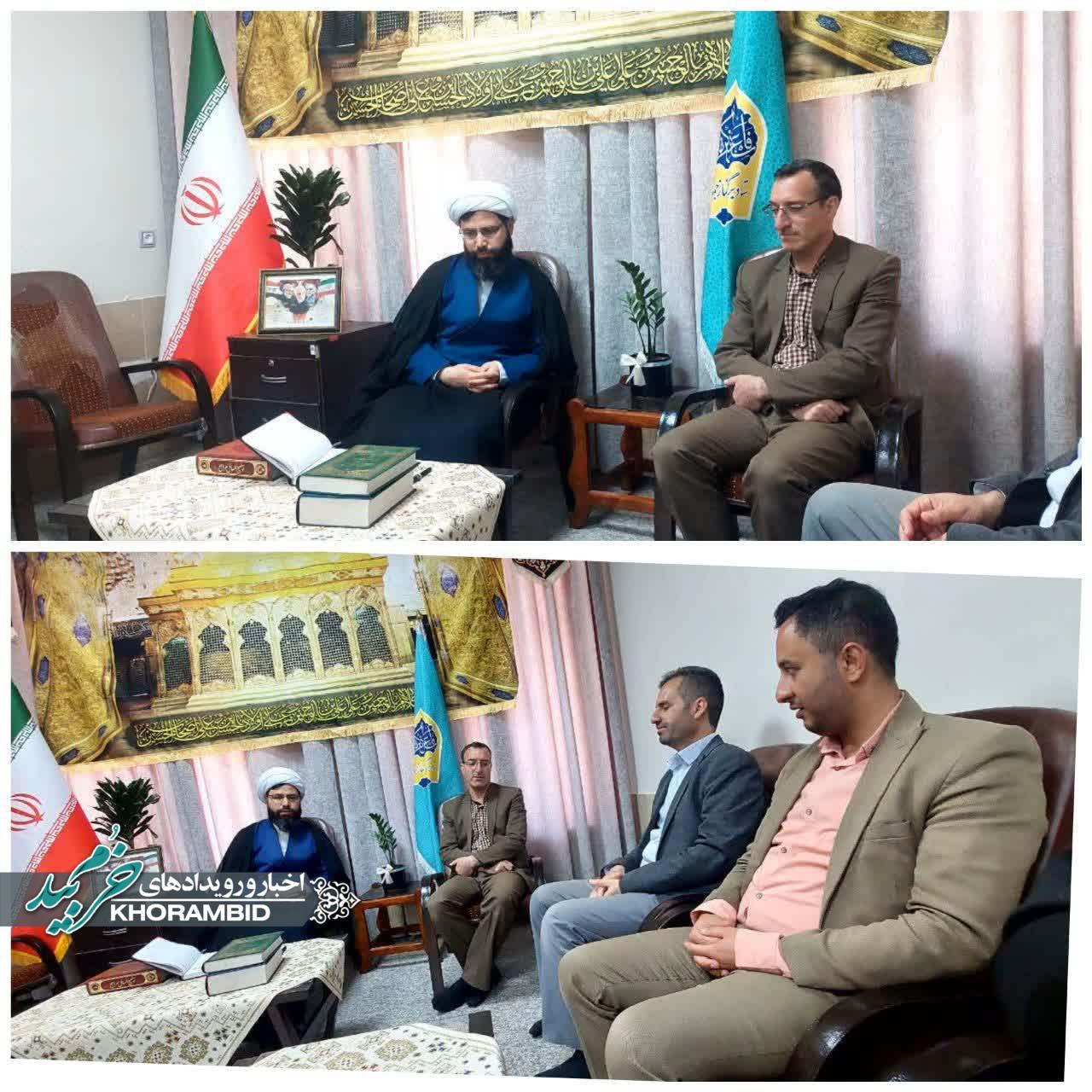 دیدار نوروزی مدیر واعضای شورای معاونین آموزش و پرورش خرم بید با امام‌جمعه خرّم بید