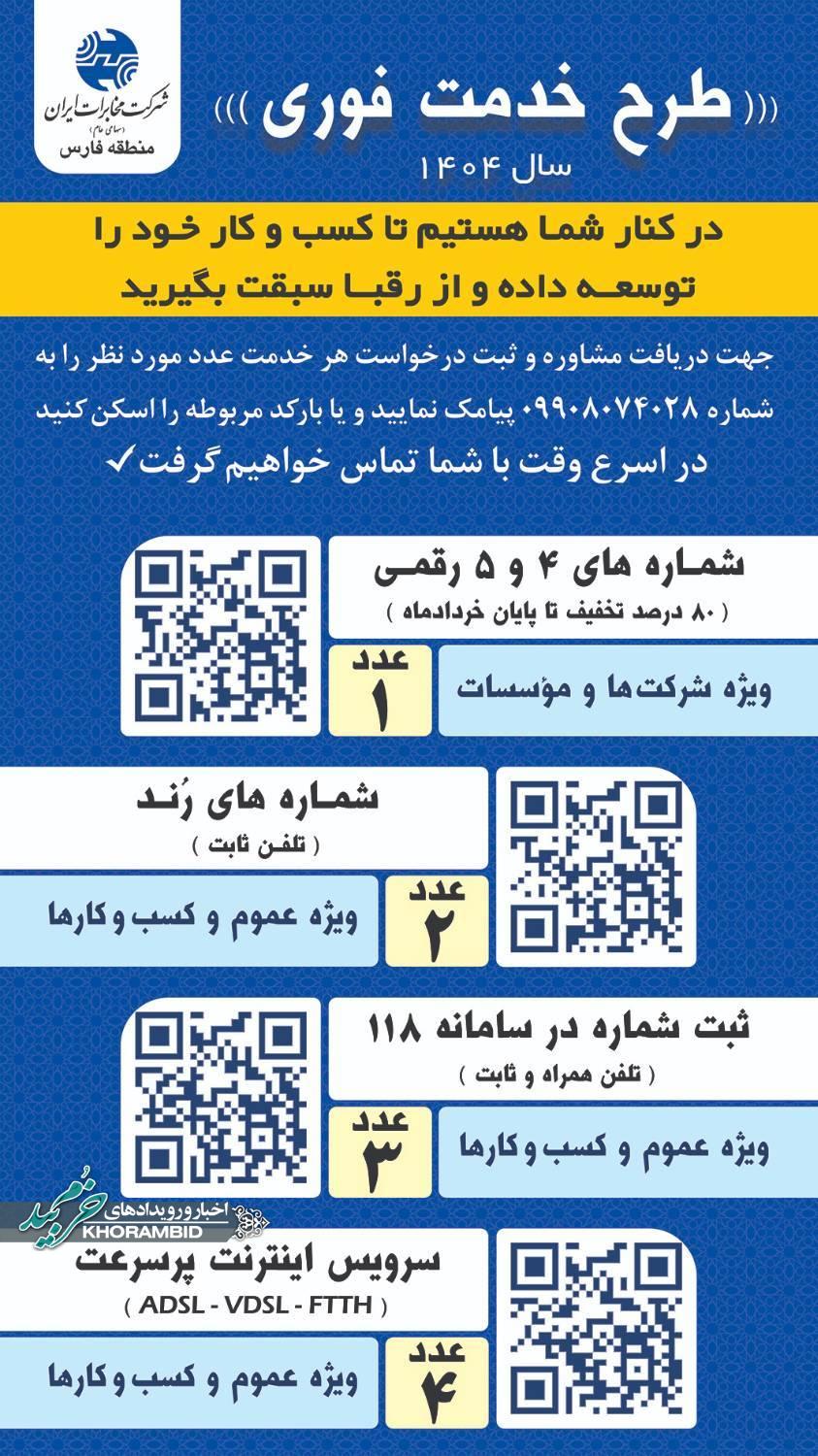 طرح فوری خدمت شرکت مخابرات 