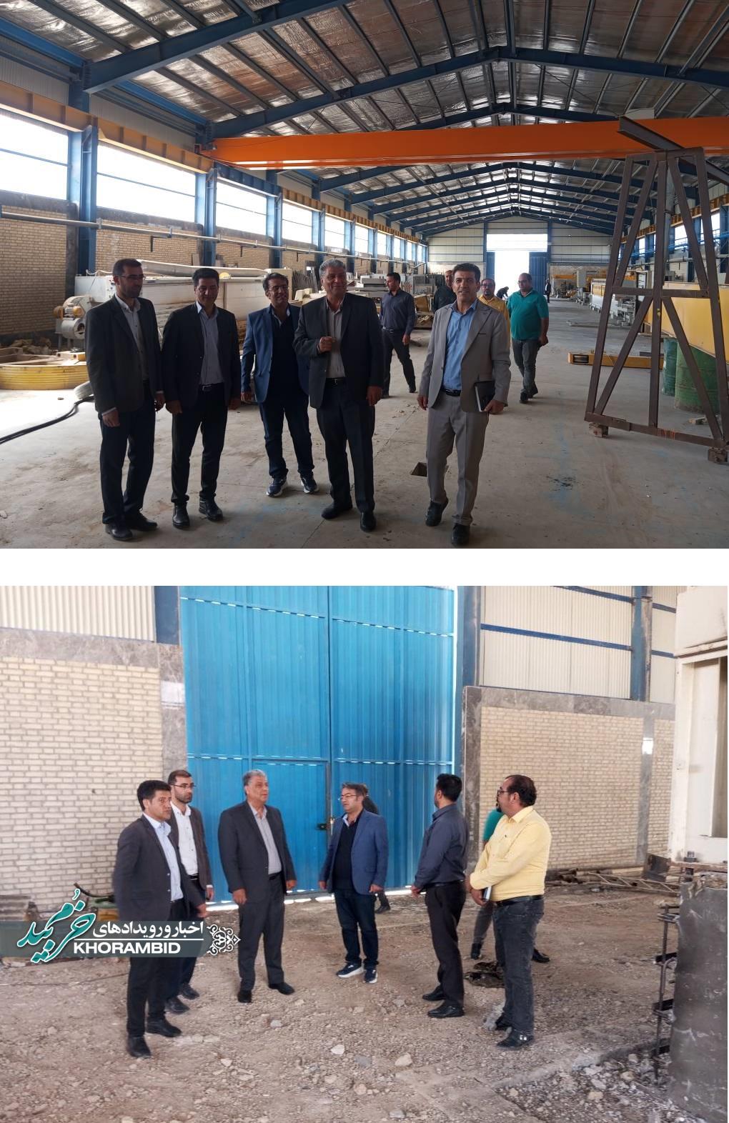 بازدید فرماندار خرم‌بید از کارخانه سنگبری مهرگان با هدف احیای تولید و اشتغال‌زایی