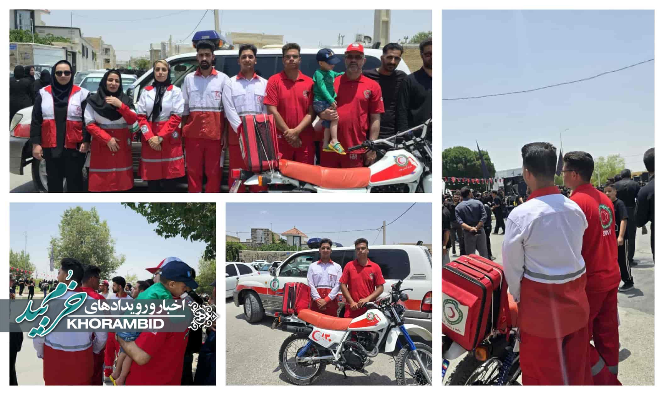پوشش امدادی مراسم تاسوعا و عاشورای حسینی توسط نجاتگران جمعیت هلال احمر خرم بید