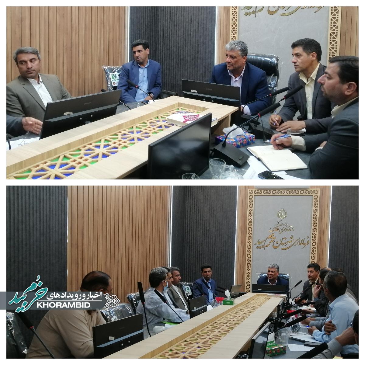 چهارمین جلسه کارگروه آرد و نان شهرستان در سال جاری به ریاست کیامرث همتی نفر فرماندار شهرستان خرم‌بید