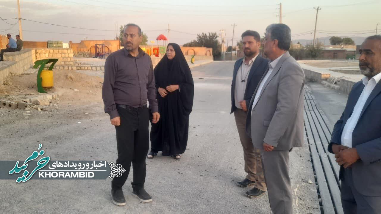 بازدید میدانی از اجرای پروژه آسفالت ،سنگ فرش، جداره سازی معابر روستای قصریعقوب شهرستان خرم بید