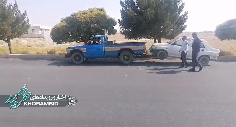 توقیف پراید مزاحم در خرم بید