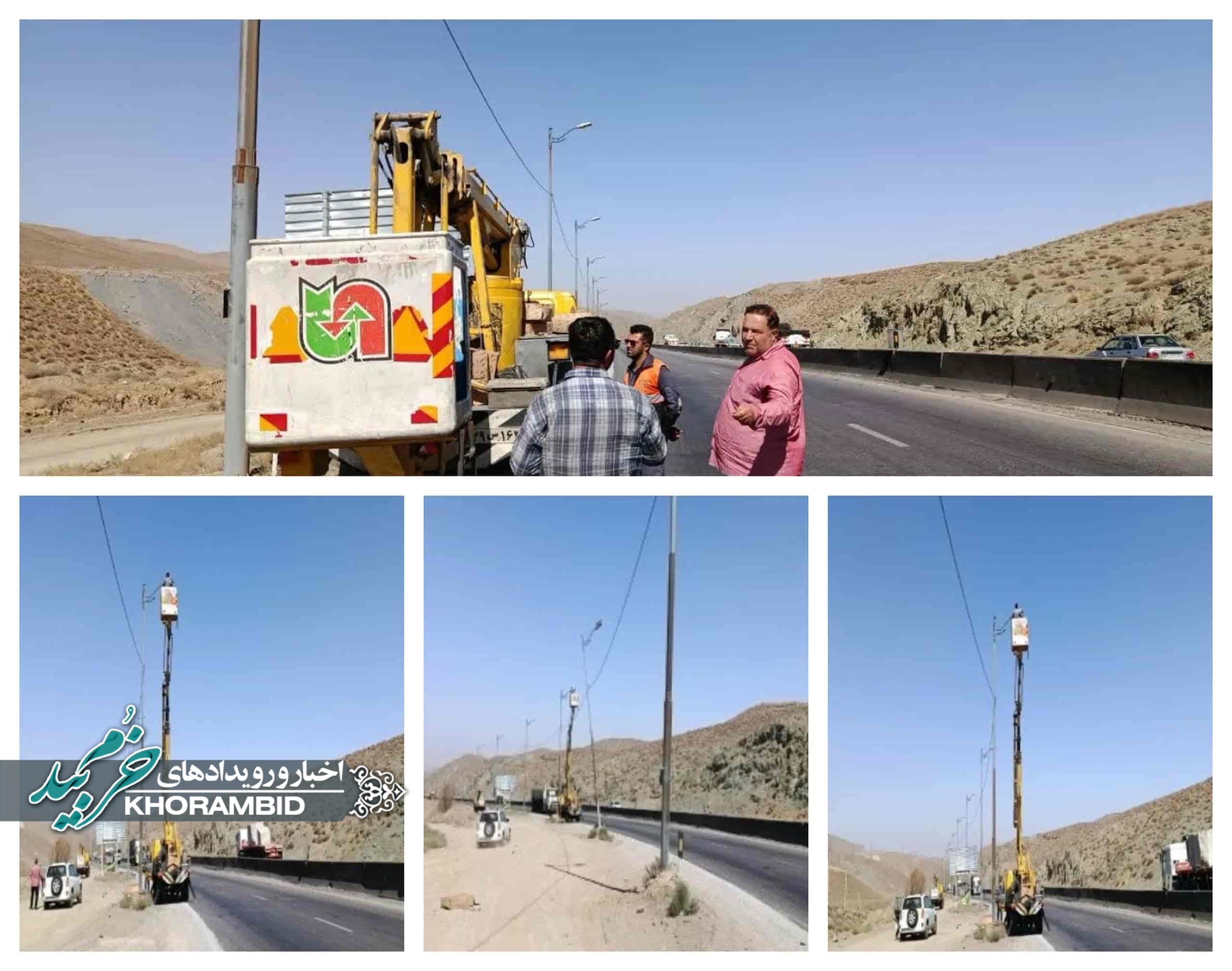 نور امید بر جاده‌ها می‌تابد: پروژه روشنایی محور آباده – صفاشهر – کولی کش در آستانه تکمیل