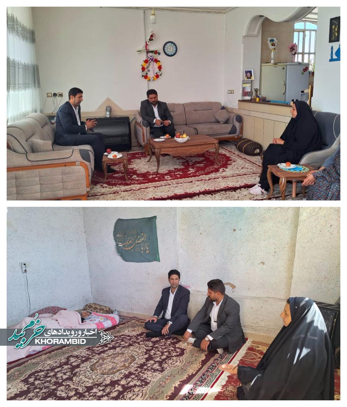 دیدار معاون سیاسی، امنیتی و اجتماعی فرمانداری خرمبید و بخشدار مرکزی با دو مددجوی بهزیستی به مناسبت روز پرستار دیدار معاون سیاسی، امنیتی و اجتماعی فرمانداری خرمبید و بخشدار مرکزی با دو مددجوی بهزیستی به مناسبت روز پرستار