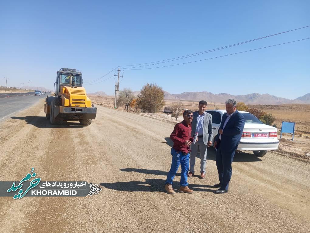 بازدید فرماندار خرم‌بید از عملیات زیرسازی جاده ورودی صفاشهر از سمت بوانات