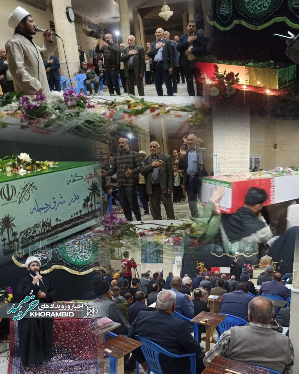 شب زهرایی صفاشهر / بدرقهٔ باشکوه شهید گمنام بدر در مسجد جامع حضرت ولی‌عصر (عج)