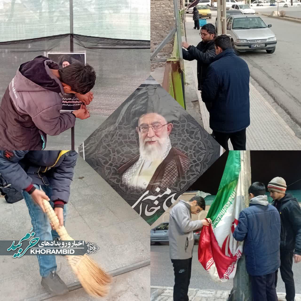آماده‌سازی موکب عزاداری امام شهید انقلاب به همت جوانان پایگاه حمزه سیدالشهدا