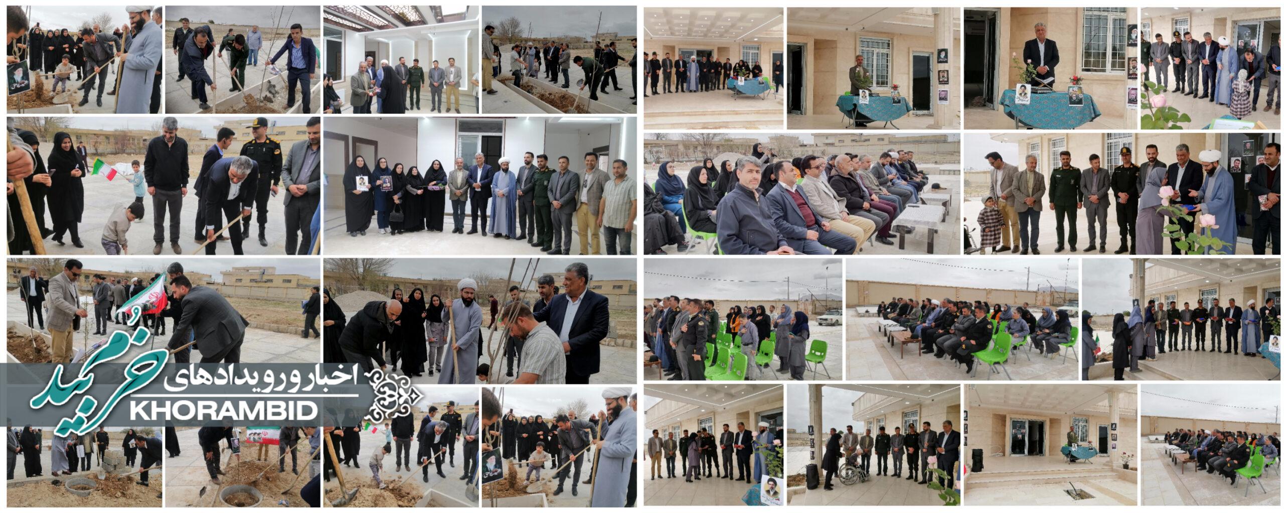 بازدید مسئولان خرم بید از موسسه معلولین فرشتگان در روز دختر و درختکاری به نیت شهدای رمضان و رهبر شهید