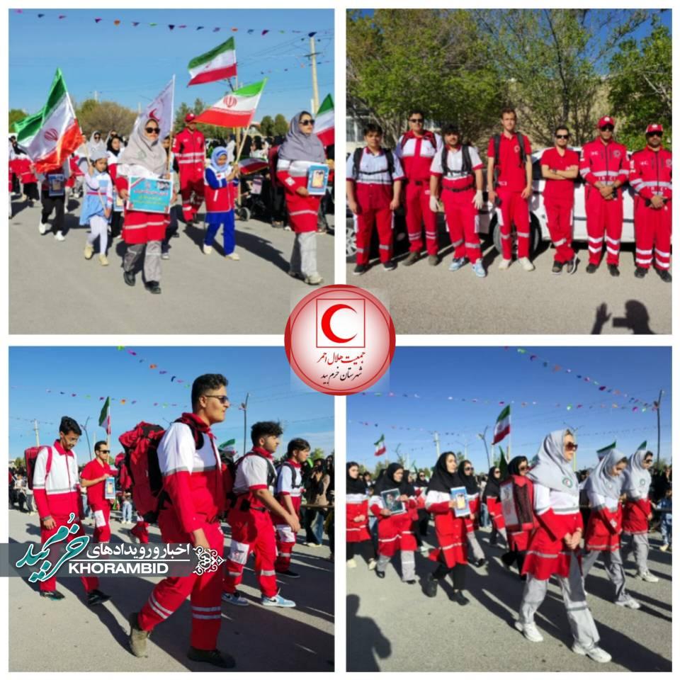 گزارش ویدیویی | حضور جمعی از امدادگران و نجاتگران جمعیت هلال‌احمر شهرستان خرم‌بید در همایش اقتدار مردمی جان‌فدا