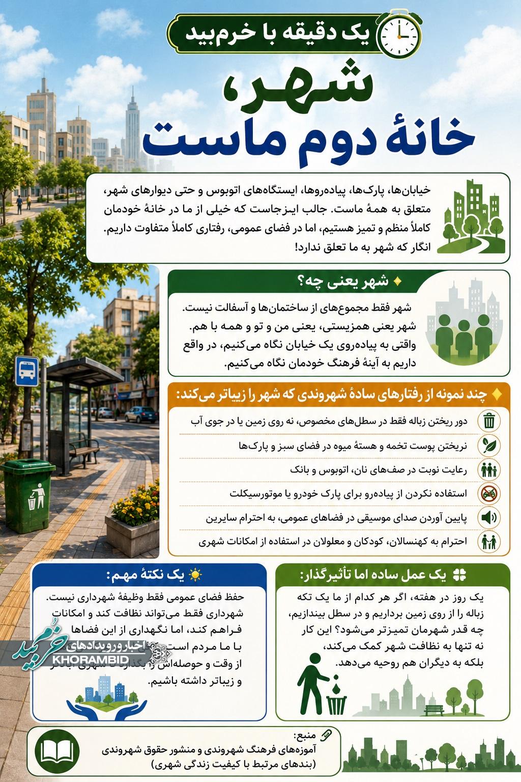یک دقیقه با خرم‌بید | شهر، خانهٔ دوم ماست