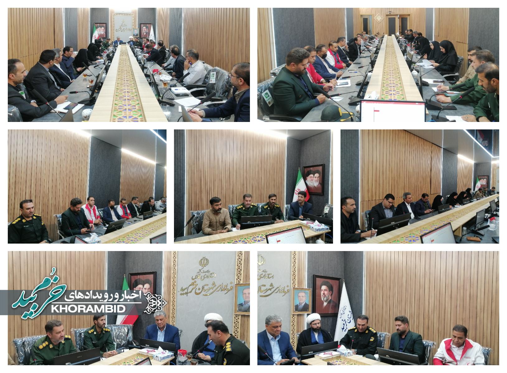 جلسه هماهنگی گرامیداشت هفته دفاع مقدس در فرمانداری خرم بید برگزار شد / تأکید بر اجرای باشکوه برنامه‌ها و ترویج فرهنگ ایثار و شهادت