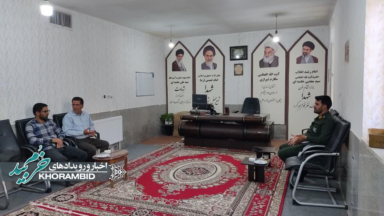 دیدار ریاست اداره راهداری خرم‌بید با فرمانده حوزه مقاومت بسیج کربلا جهت تقویت همکاری‌های دو جانبه
