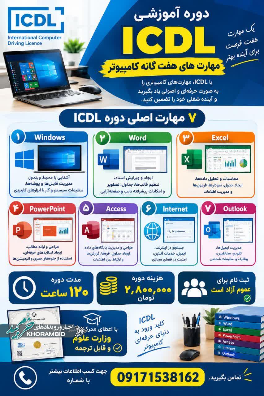 برگزاری دوره های مهارت های هفت گانهICDL توسط دانشگاه پیام نور صفاشهر